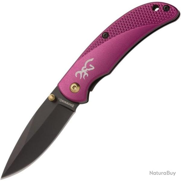 Couteau Pliant Browning Prism 3 Lame Acier 7Cr17MoV Manche Aluminium Violet Linerlock BR0343