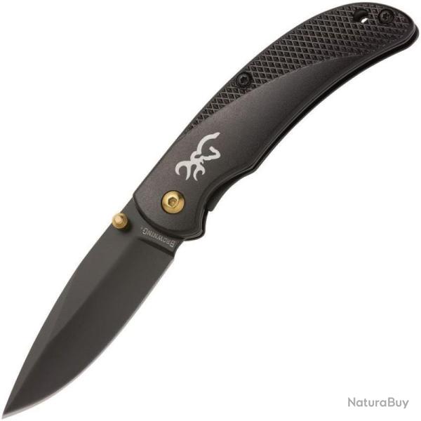 Couteau Pliant Browning Prism 3 Lame Acier 7Cr17MoV Manche Aluminium Noir Linerlock BR0340