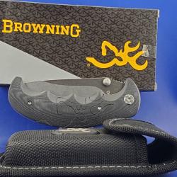Couteau Pliant Browning Primal Lame Acier 7Cr17MoV Manche G10 Noir Linerlock BR0325