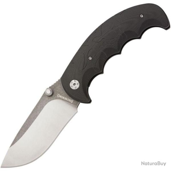 Couteau Pliant Browning Primal Lame Acier 7Cr17MoV Manche G10 Noir Linerlock BR0325