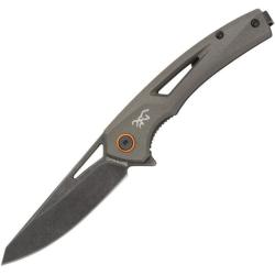 Couteau Pliant Browning South Slope Lame Acier D2 Manche Inox Gris Linerlock Flipper BR0558B