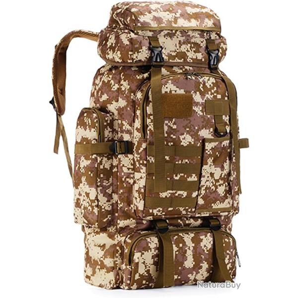 Sac � dos 80L Militaire Tactique Syst�me Molle �tanche Oxford 800D Camping Voyage Sports Camouflage