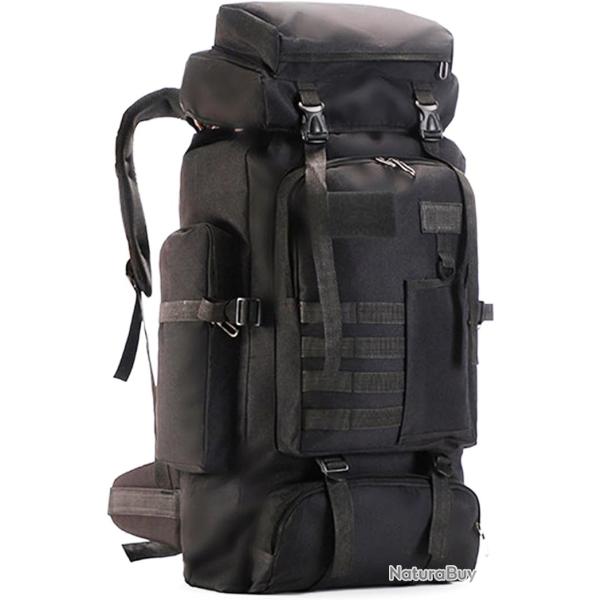 Sac � dos 80L Militaire Tactique Syst�me Molle �tanche Oxford 800D Camping Sports Plein Air Noir