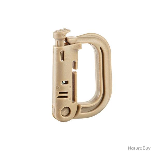 Accessoire MOLLE A10 Equipment Mousqueton en D en 100 % pom L. - Tan