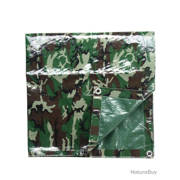 B�che multi-usage Mil-Tec en poly�thyl�ne 3 x 4 m - Woodland