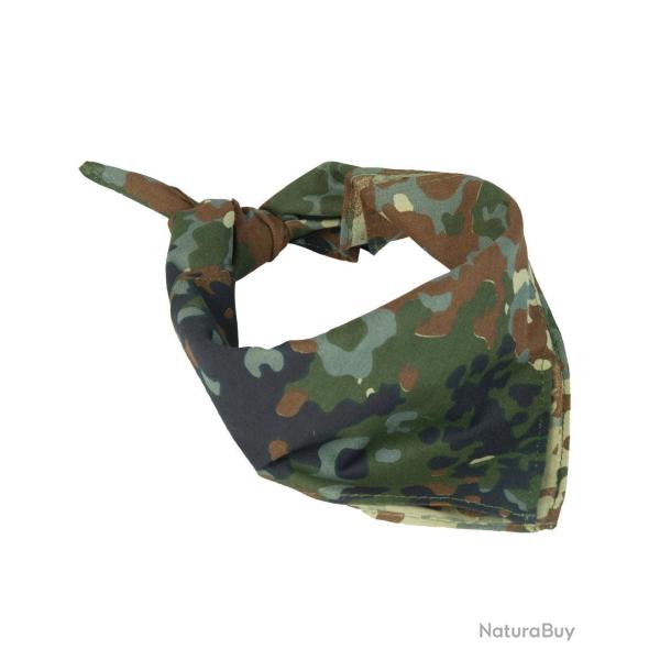 Bandana Mil-Tec en coton 53,5 x 53,5 cm � porter en tour - Flecktarn