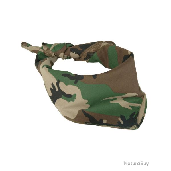 Bandana Mil-Tec en coton 53,5 x 53,5 cm � porter en tour - Woodland