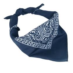 Bandana Mil-Tec type western en coton 54,5 x 54,5 cm &agrave; nouer - Bleu