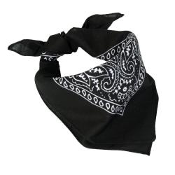 Bandana Mil-Tec type western en coton 54,5 x 54,5 cm &agrave; nouer - Noir