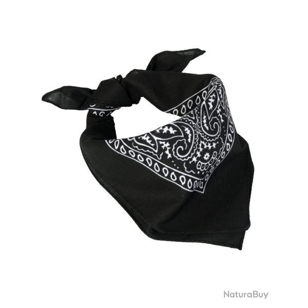 Bandana Mil-Tec type western en coton 54,5 x 54,5 cm � nouer - Noir