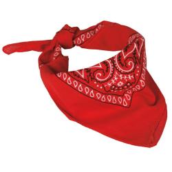 Bandana Mil-Tec type western en coton 54,5 x 54,5 cm &agrave; nouer - Rouge