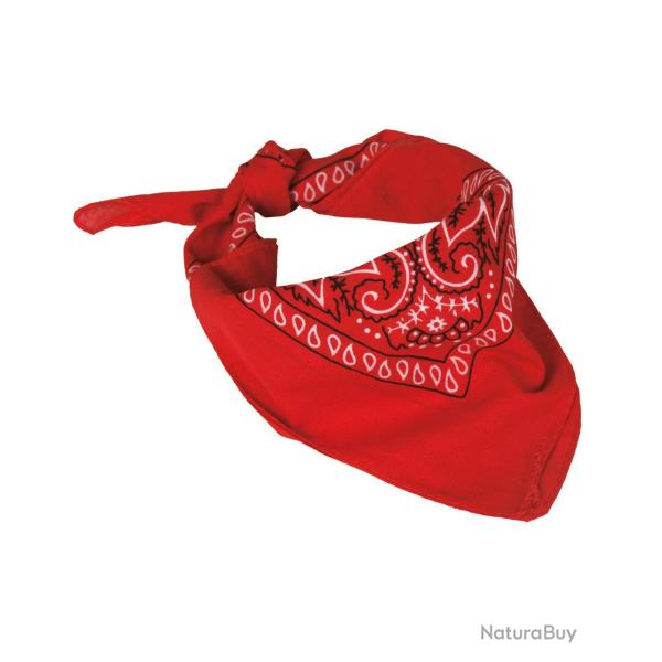 Bandana Mil-Tec type western en coton 54,5 x 54,5 cm � nouer - Rouge