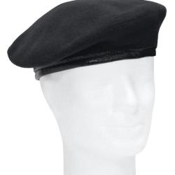 B&eacute;ret de l'arm&eacute;e de terre allemande en pure laine d'occasion - Noir