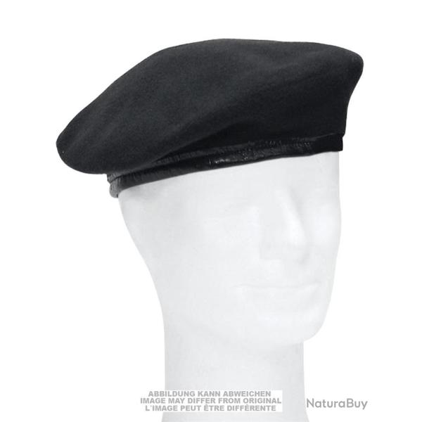 B�ret de l'arm�e de terre allemande en pure laine d'occasion - Noir