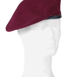B&eacute;ret militaire Mil-Tec en laine doubl&eacute; polycoton avec bordure - Bordeaux / 60 cm