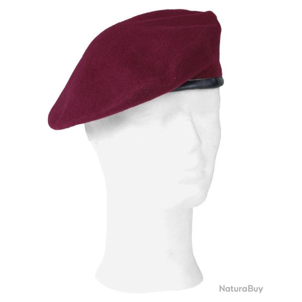 B�ret militaire Mil-Tec en laine doubl� polycoton avec bordure - Bordeaux / 60 cm