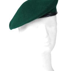 B&eacute;ret militaire Mil-Tec en laine doubl&eacute; polycoton avec bordure - Vert / 57 cm