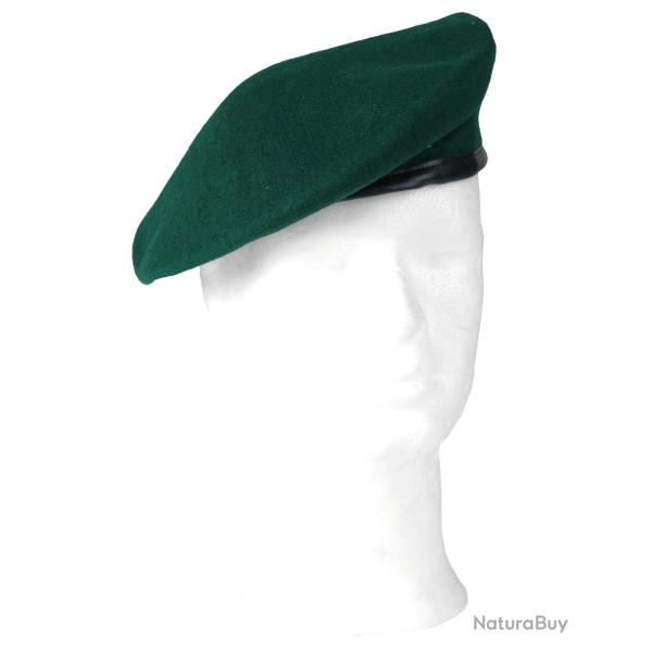 B�ret militaire Mil-Tec en laine doubl� polycoton avec bordure - Vert / 62 cm
