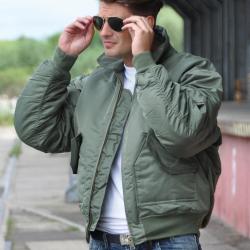 Blouson aviateur type CWU Mil-Tec en nylon matelasse 200 g/m2 - Vert olive / XXL