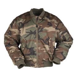 Blouson aviateur type MA1 Mil-Tec matelasse 200 g/m2 - Woodland / S