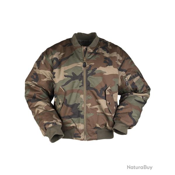 Blouson aviateur type MA1 Mil-Tec matelasse 200 g/m2 - Woodland / S