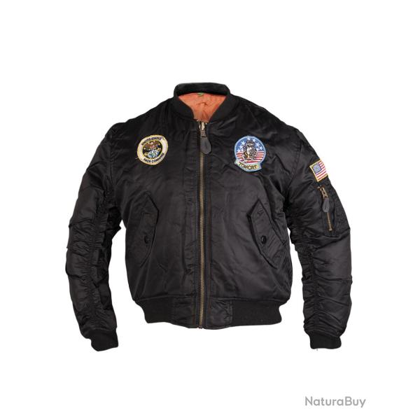 Blouson aviateur type MA1 Mil-Tec pour enfant - Noir / XS