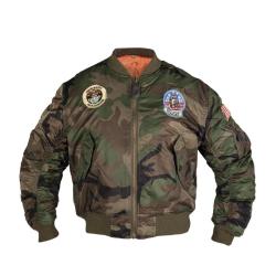Blouson aviateur type MA1 Mil-Tec pour enfant - Woodland / XXL