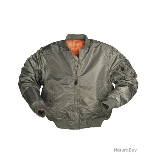 Blouson aviateur type MA1 Mil-Tec r�versible en polyester - Vert olive / L