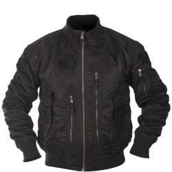 Blouson aviateur US Tactical Mil-Tec en nylon avec surfaces - Noir / S