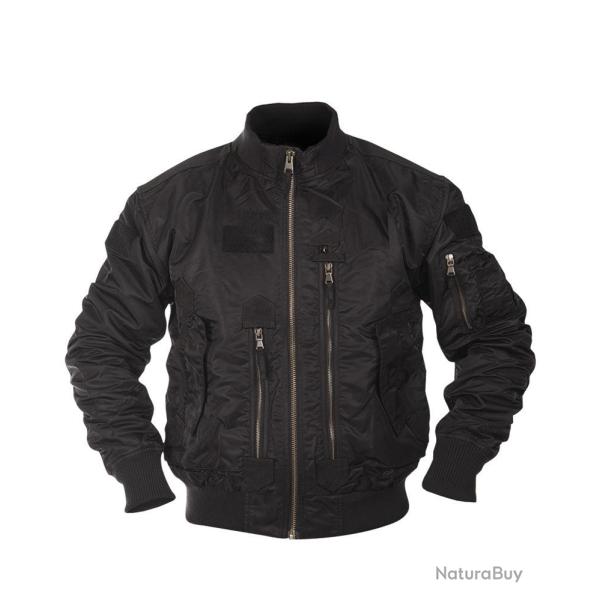Blouson aviateur US Tactical Mil-Tec en nylon avec surfaces - Noir / S