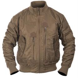 Blouson aviateur US Tactical Mil-Tec en nylon avec surfaces - Coyote fonc&eacute; / M