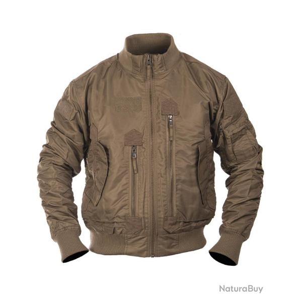 Blouson aviateur US Tactical Mil-Tec en nylon avec surfaces - Coyote fonc� / XL