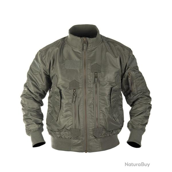 Blouson aviateur US Tactical Mil-Tec en nylon avec surfaces - Vert olive / S