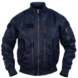 Blouson aviateur US Tactical Mil-Tec en nylon avec surfaces - Bleu marine / XXL