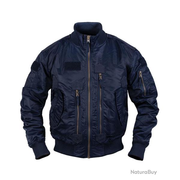 Blouson aviateur US Tactical Mil-Tec en nylon avec surfaces - Bleu marine / XXL