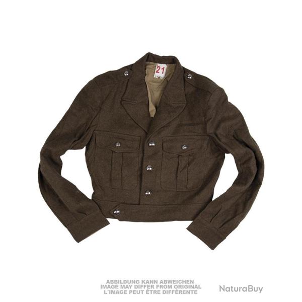 Blouson court type Ike de l'arm�e fran�aise en drap de laine, lot de 5 - Vert olive