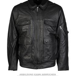 Blouson en cuir de l'arm&eacute;e polonaise pour homme, surplus militaire d'occasion - Noir / 54