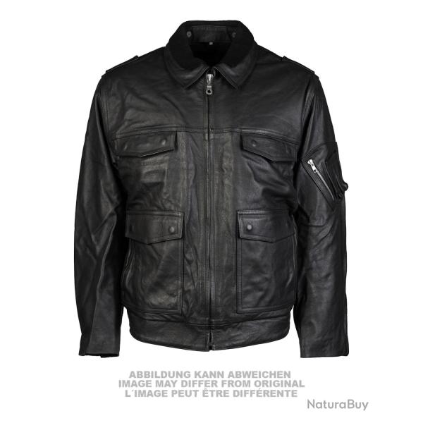 Blouson en cuir de l'arm�e polonaise pour homme, surplus militaire d'occasion - Noir / 54