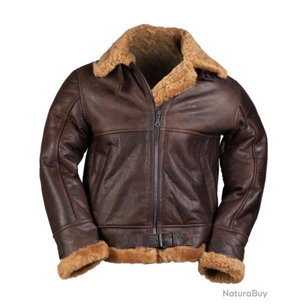 Blouson Mil-Tec type US B46 en peau lain�e - Marron / XXL
