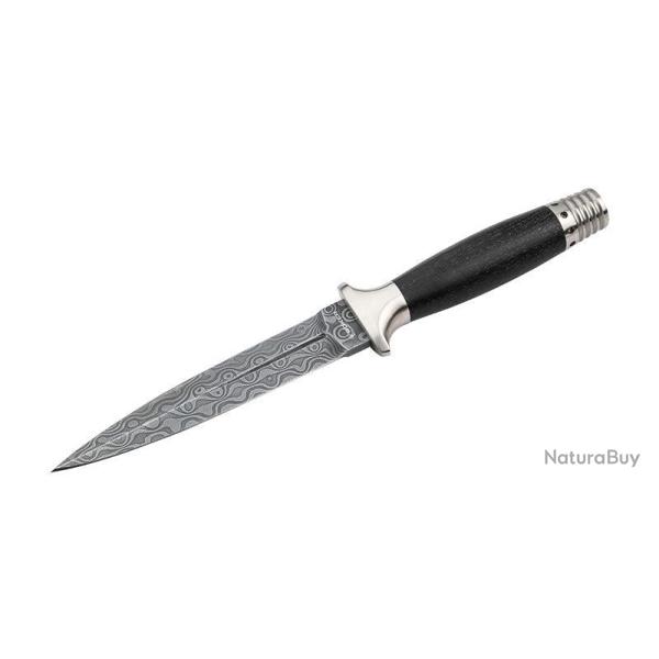 Boker Dague MG-42 acier Damas lame 135 mm lame spear point - Noir
