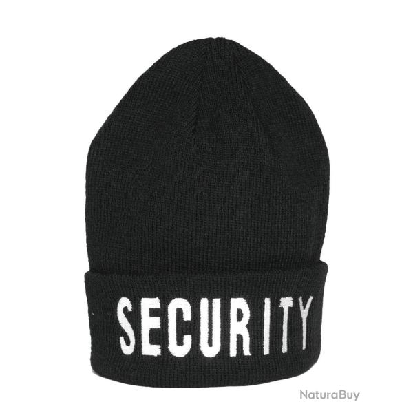 Bonnet � revers Mil-Tec en acrylique avec inscription Security - Noir