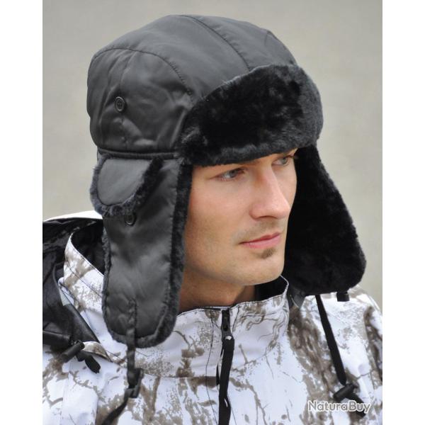 Bonnet aviateur type MA1 Mil-Tec en polyester garni - Noir / XXL