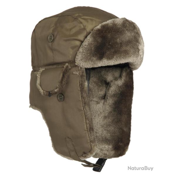 Bonnet aviateur type MA1 Mil-Tec en polyester garni - Vert olive / L