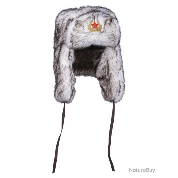 Bonnet chapka type russe Mil-Tec en acrylique doubl� polyester - Blanc / S