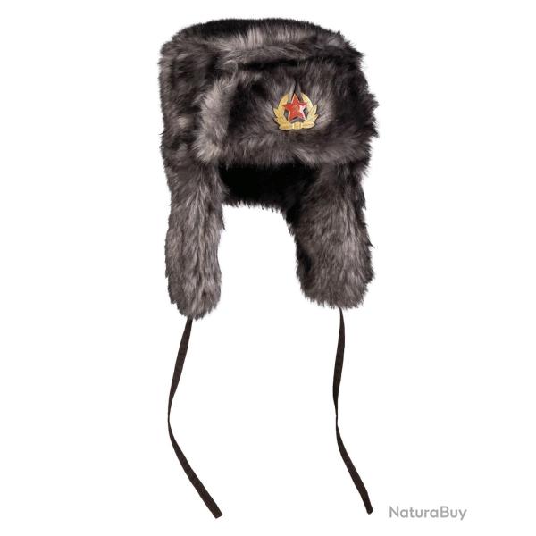 Bonnet chapka type russe Mil-Tec en acrylique doubl� polyester - Noir / L