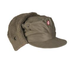 Bonnet d'hiver de l'arm&eacute;e autrichienne doubl&eacute; peluche, lot de 12 - Vert olive