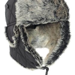 Bonnet d'hiver Mil-Tec en polyester doubl&eacute; fourrure - Noir / XL