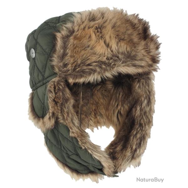 Bonnet d'hiver Mil-Tec en polyester doubl� fourrure - Vert olive / S