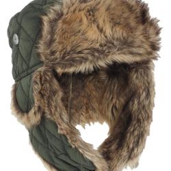 Bonnet d'hiver Mil-Tec en polyester doubl&eacute; fourrure - Vert olive / M