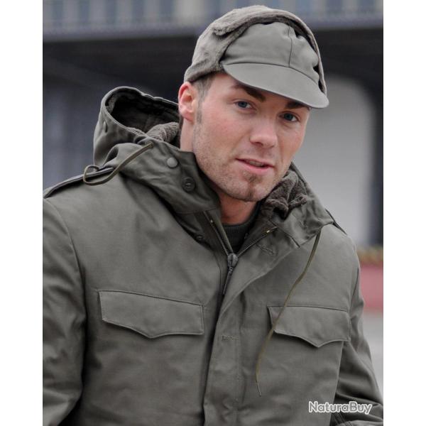 Bonnet d'hiver Mil-Tec type Bundeswehr en coton - Vert olive / 58 cm